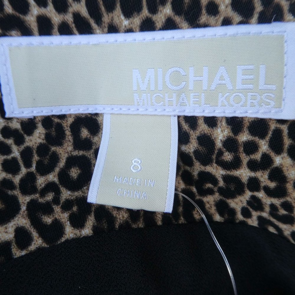 NEW Michael Kors Jumpsuit Belted Animal Cat Print Sleeveless Shoulder Zip Crop 8 - Picture 12 of 15